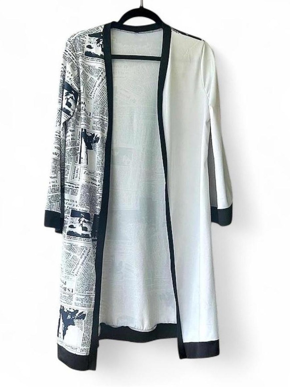 Editorial Midi Duster | Newsprint Graphic Streetwear